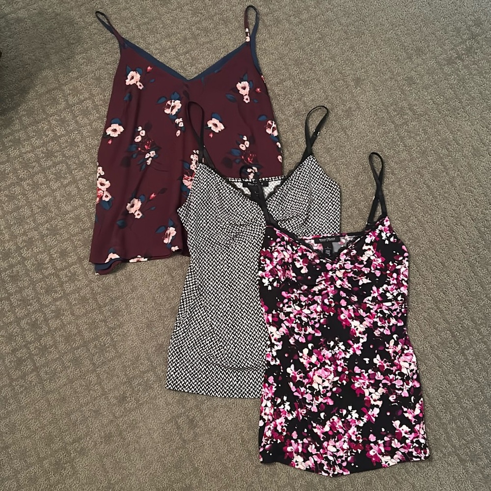 3 WHBM Spaghetti Strap Shirts L